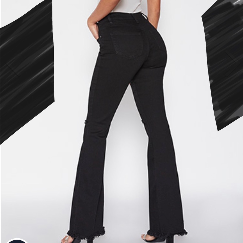 Junior High-Rise Flared Jeans With Frayed Hem